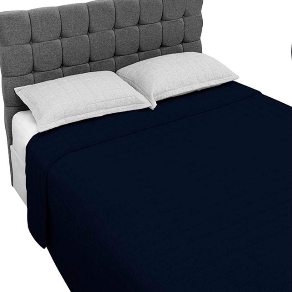Cobre Leito Tecebem Casal Malha Lisa 210 X 240Cm Marinho - 2