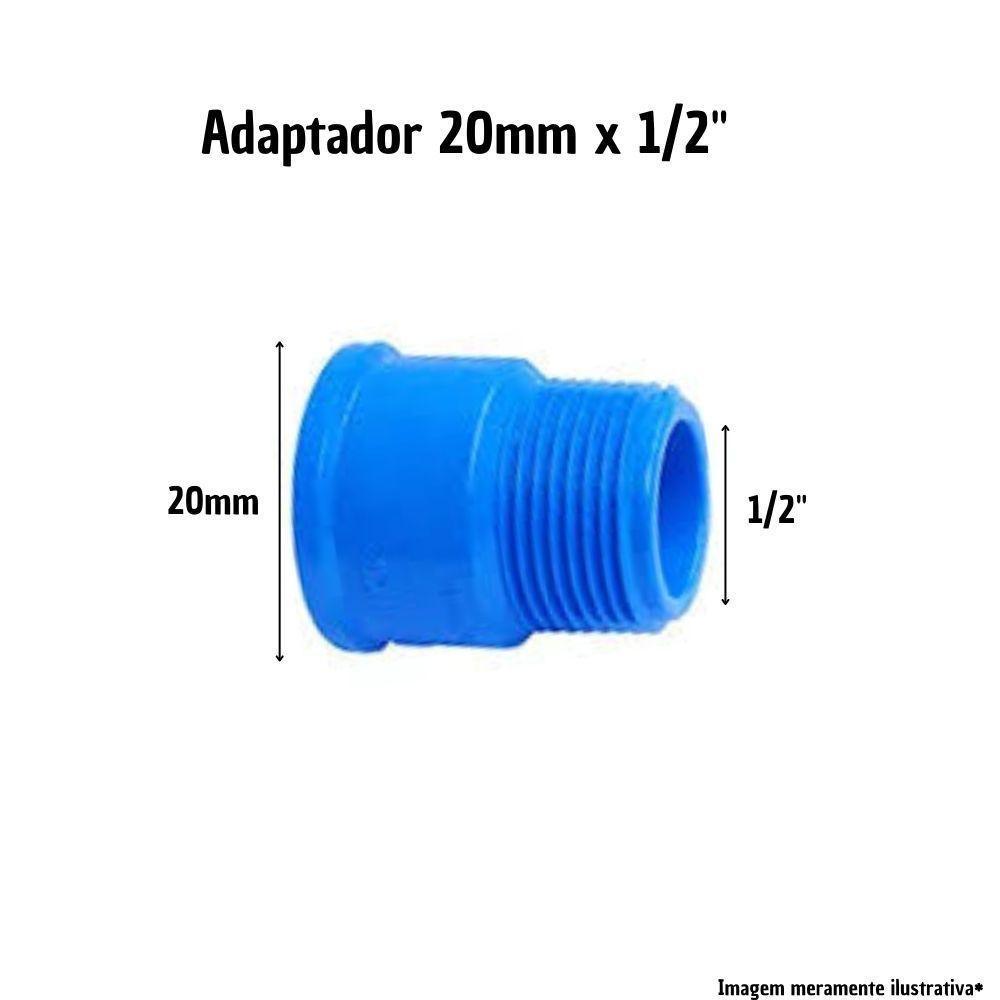 Adaptador 20mm X 1-2" Irrigação Azul Amanco Kit 02 Unid - 2