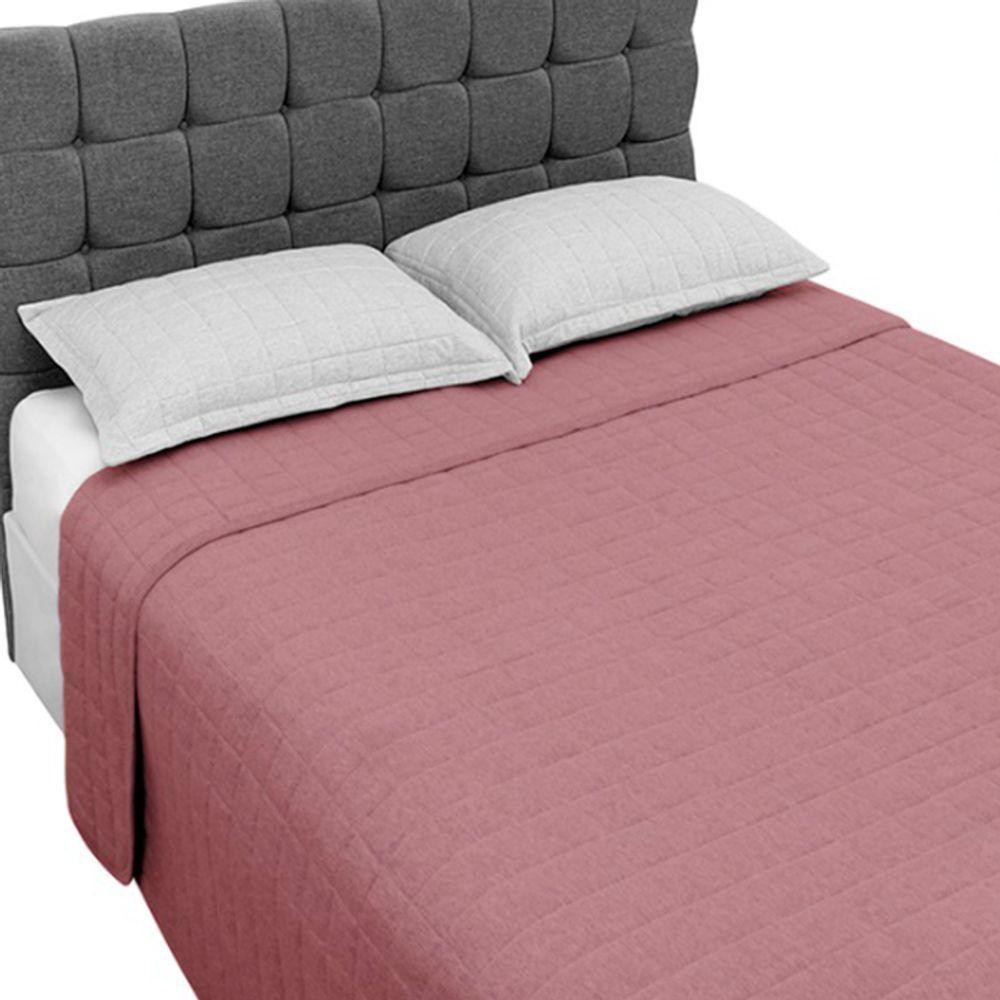 Cobre Leito Tecebem Casal Malha Lisa 210 X 240Cm Rose - 2