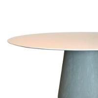 Mesa De Jantar Cone Oval 160x90 Cm Base Cimento Queimado Tampo Laqueado Branco - 2