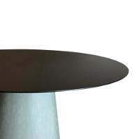 Mesa De Jantar Cone Oval 180x100 Cm Base Cimento Queimado Tampo Laqueado Preto - 2