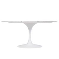 Mesa De Jantar Saarinen Oval 198x122 Cm Mármore Carrara Base Branca - 5