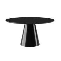 Mesa De Jantar Cone Redonda 130 Cm Laqueada Cores Preto - 1