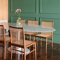 Mesa De Jantar Saarinen Oval 137x90 Cm Mármore Branco Extra Base Branca - 2