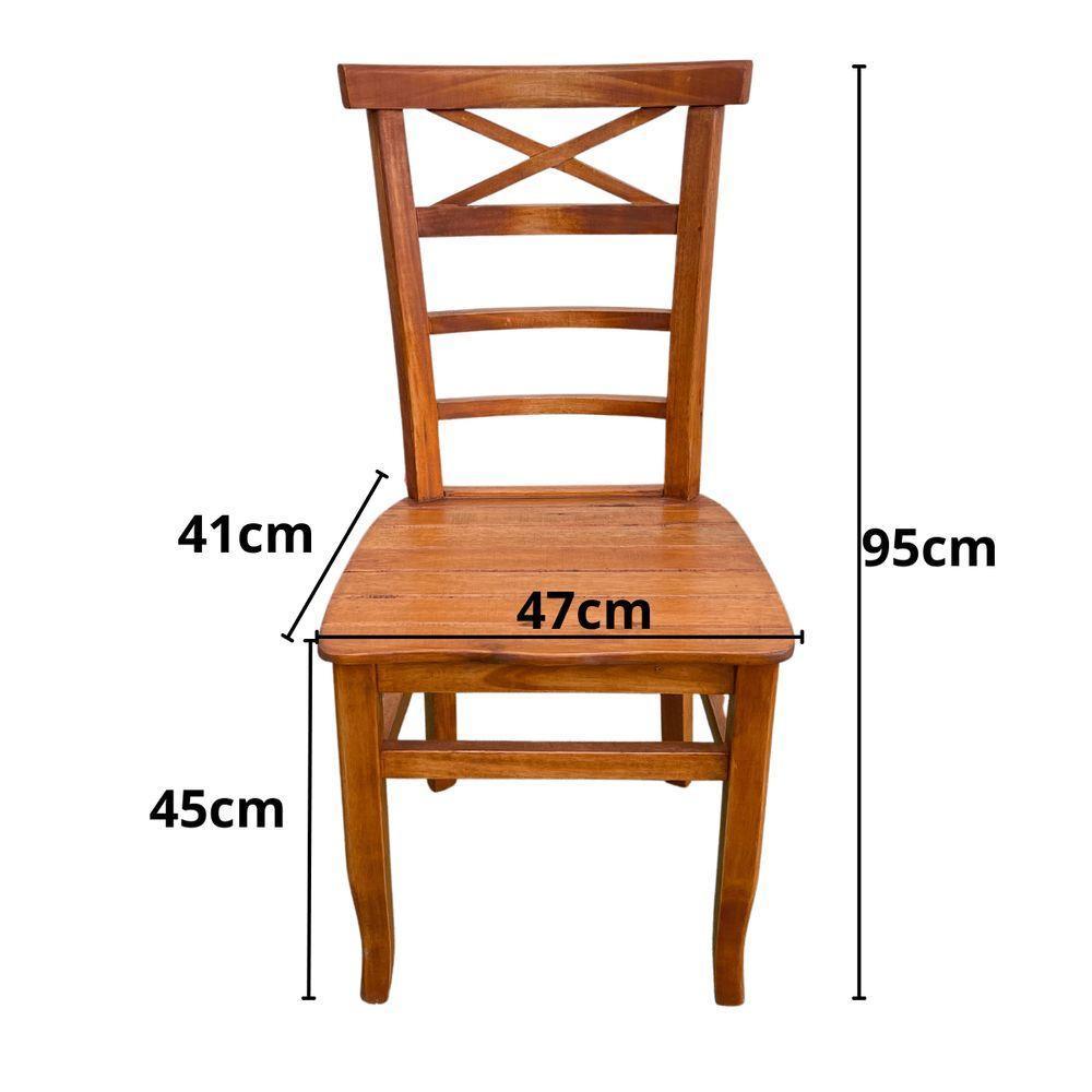 Mesa De Jantar Madeira Maciça 120 X 80 Com 04 Cadeiras Abc Sudeste Rústico - 3