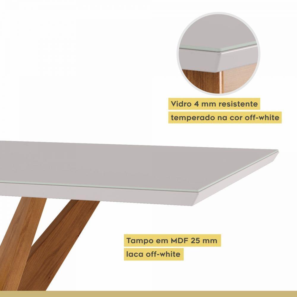 Mesa De Jantar 4 Lugares 120x90cm Donna Nesher Móveis Mel Natural-off White - 5