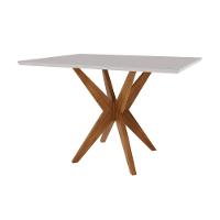 Mesa De Jantar 4 Lugares 120x90cm Donna Nesher Móveis Mel Natural-off White - 1