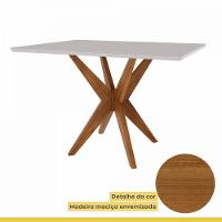 Mesa De Jantar 4 Lugares 120x90cm Donna Nesher Móveis Mel Natural-off White - 2