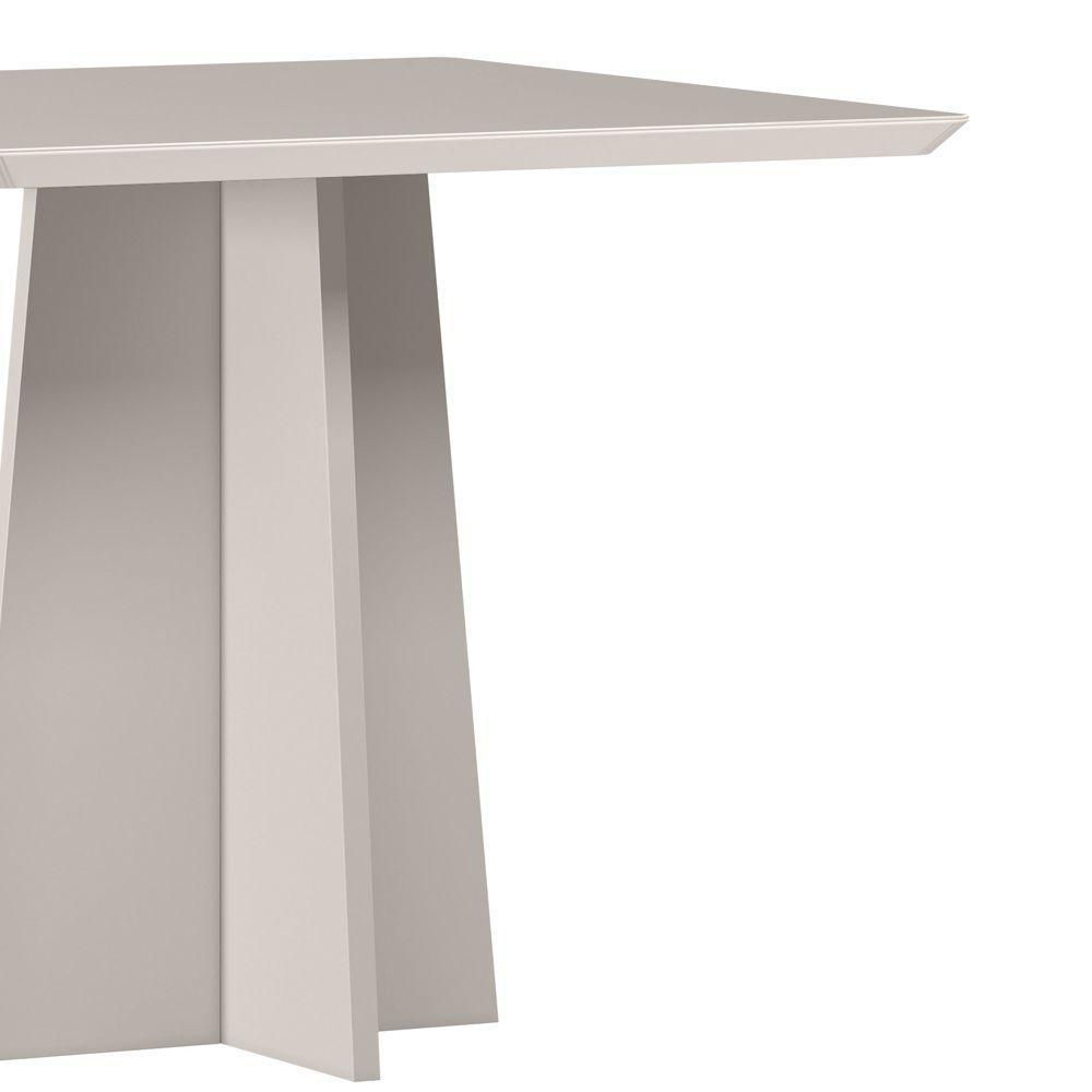 Mesa De Jantar Para 4 Lugares 90cm Tampo Quadrado Com Vidro Anitta Off White - 3