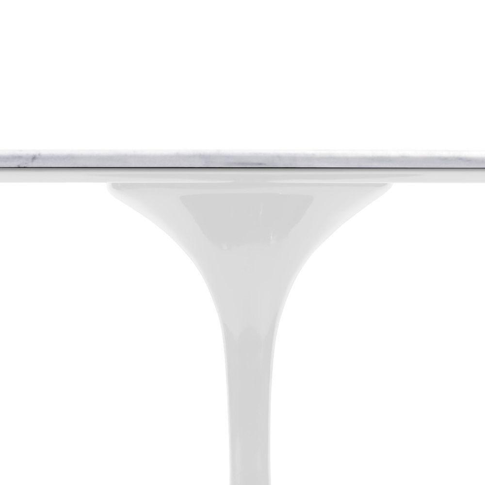 Mesa De Jantar Saarinen Oval 120x80 Cm Mármore Branco Extra Base Branca - 5