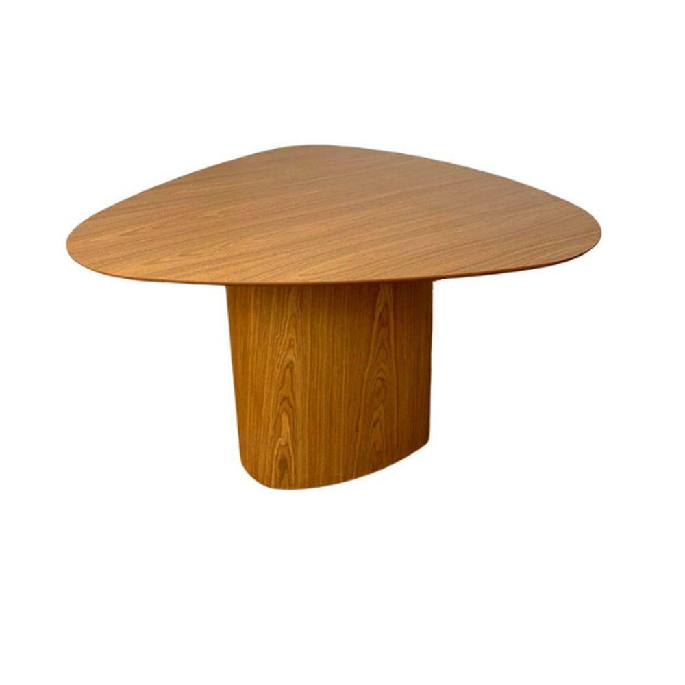 Mesa De Jantar Cone Orgânica Redonda 130x133 Cm Base Freijó Tampo Freijó - 1