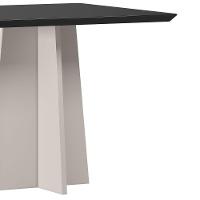Mesa De Jantar Para 4 Lugares 90cm Tampo Quadrado Com Vidro Anitta Off White Preto - 3