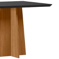 Mesa De Jantar Para 4 Lugares 90cm Tampo Quadrado Com Vidro Anitta Ypê Preto - 3