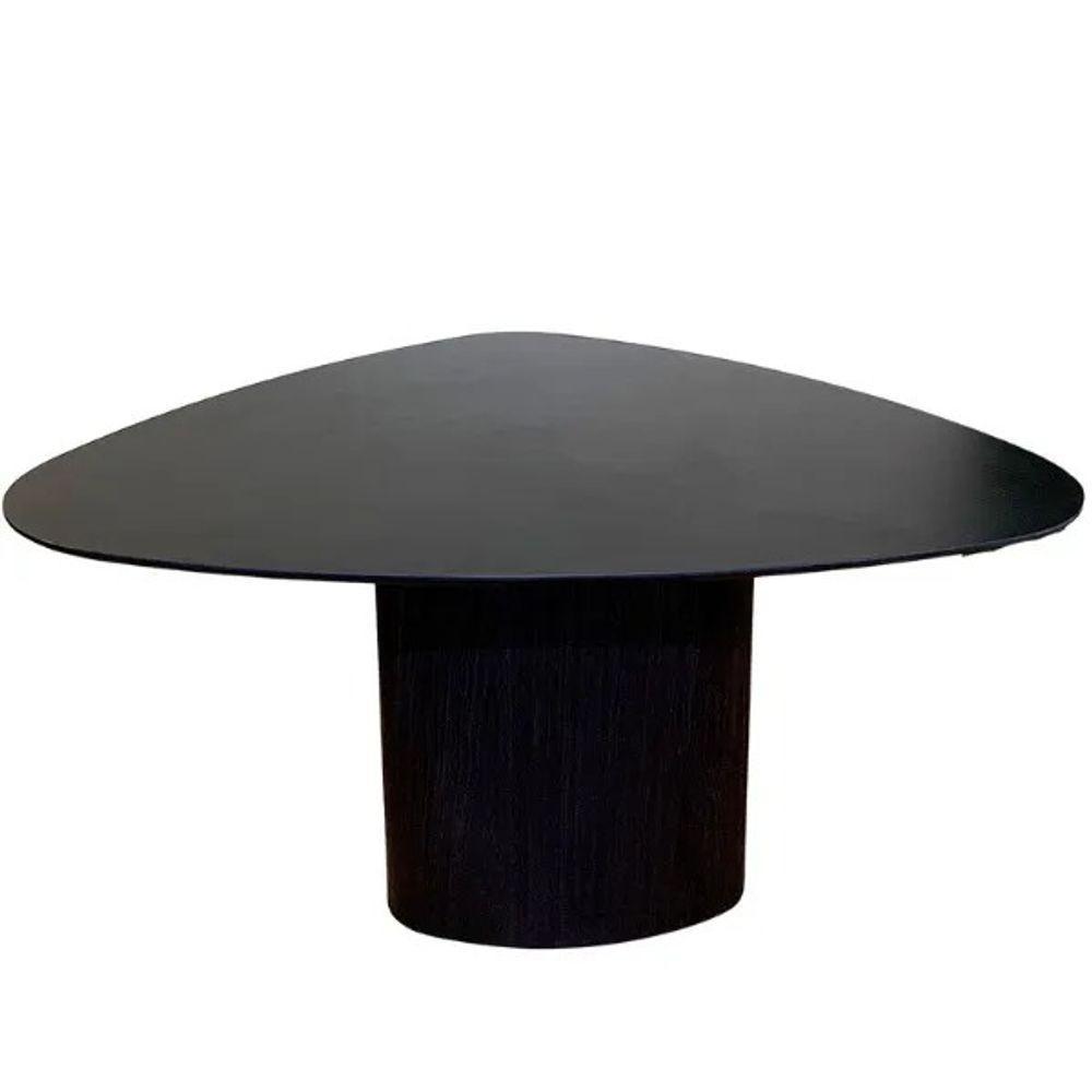 Mesa De Jantar Cone Orgânica Redonda 110x113 Cm Base ébano Tampo ébano - 1