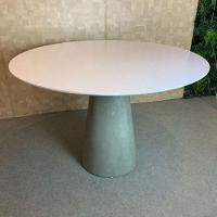 Mesa De Jantar Cone Cimento Queimado 120 Cm Tampo Laqueado Branco - 2
