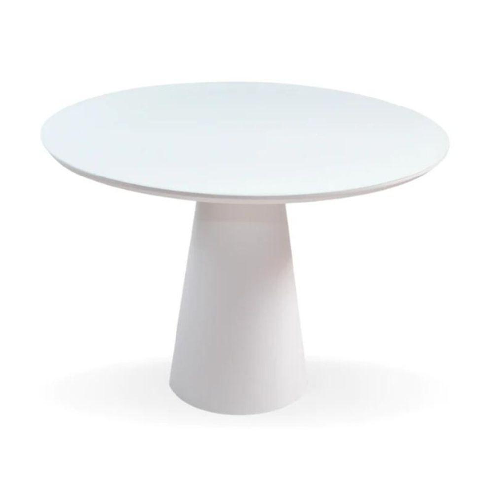 Mesa De Jantar Cone Redonda 130 Cm Laqueada Cores Branco - 5