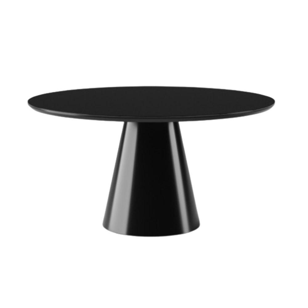 Mesa De Jantar Cone Redonda 100 Cm Laqueada Cores Preto - 1