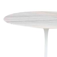 Mesa De Jantar Tulipa Saarinen Redonda 130 Cm Mármore Branco Extra Cor Branco - 5