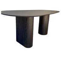 Mesa De Jantar Cone Orgânica Oval 198x122 Cm Com 2 Bases Ebano Tampo Ebano - 3