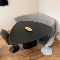 Mesa De Jantar Cone Orgânica Redonda 100x103 Cm Base ébano Tampo ébano - 3