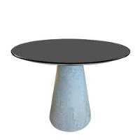 Mesa De Jantar Cone Cimento Queimado 130 Cm Tampo Laqueado Preto - 1
