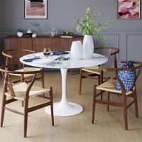 Mesa De Jantar Tulipa Saarinen Redonda 160 Cm Mármore Carrara Base Branca - 2