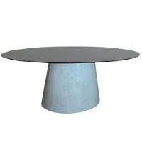 Mesa De Jantar Cone 198X122 Cm Cimento QueimadoPreto - 1