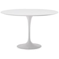 Mesa De Jantar Tulipa Saarinen Redonda 110 Cm Tampo Laqueado Cores Branco - 1