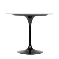 Mesa De Jantar Tulipa Saarinen Redonda 110 Cm Mármore Carrara Base Preta - 3