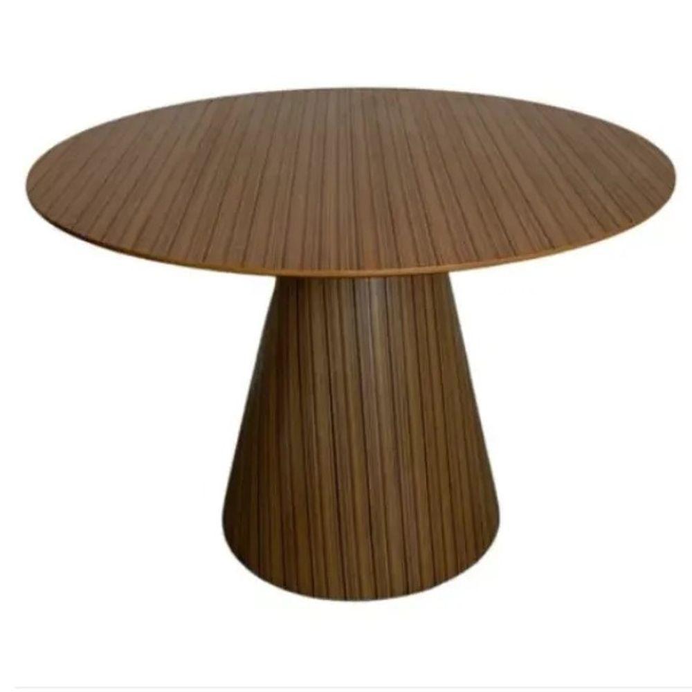 Mesa De Jantar Cone Redonda 80 Cm Base Madeira Pau Ferro - 1
