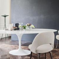 Mesa De Jantar Tulipa Saarinen Oval 137x90 Cm Tampo Laqueado Cores Branco - 2