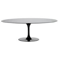 Mesa De Jantar Tulipa Saarinen Oval 244x137 Cm Tampo Laqueado Cores Preto - 1