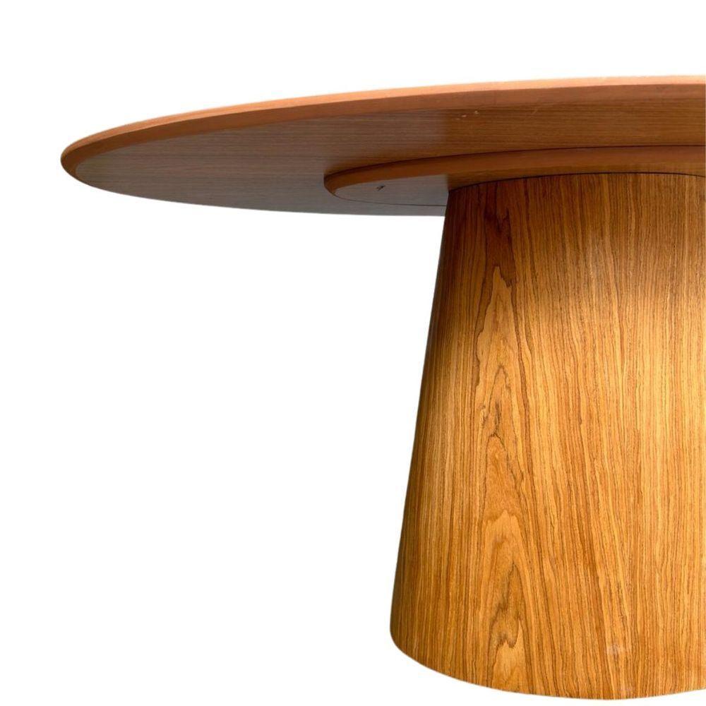 Mesa De Jantar Cone Oval 180x100 Cm Base Madeira Freijó Tampo Freijó - 4