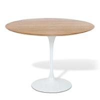Mesa De Jantar Tulipa Redonda 90 Cm Tampo Freijó Branco - 1