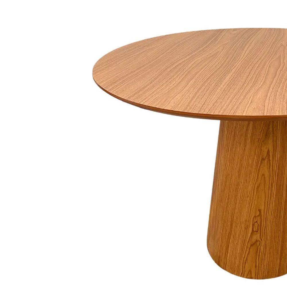 Mesa De Jantar Cone Redonda 80 Cm Base Madeira Freijó Tampo Freijó - 4