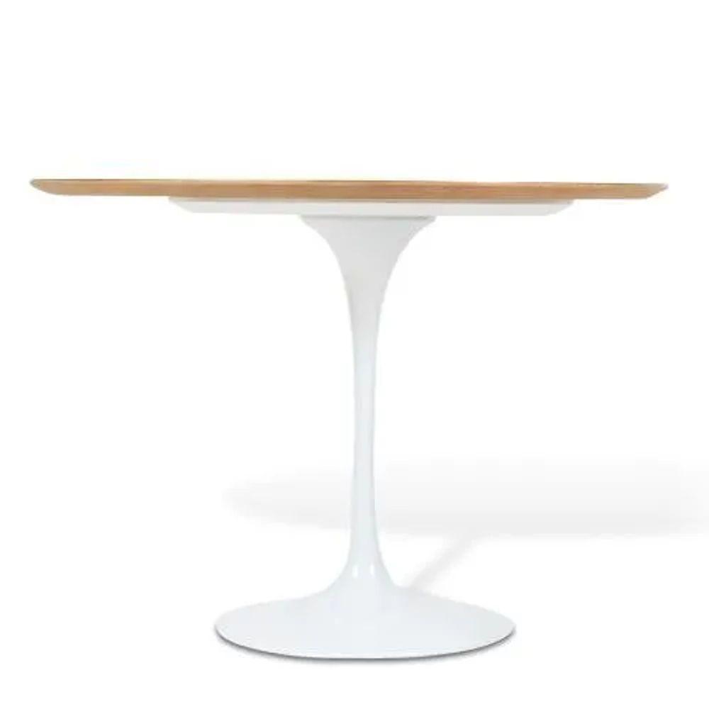 Mesa De Jantar Tulipa Saarinen Redonda 140 Cm Tampo Jade Cores Branco - 2