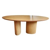 Mesa De Jantar Cone Orgânica Oval 160x90 Cm Com 2 Base Freijó Tampo Freijó