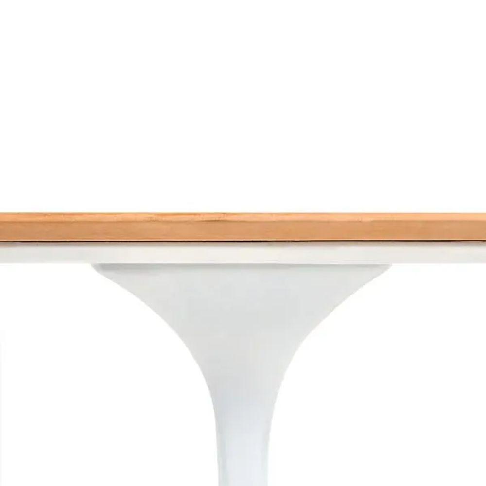 Mesa De Jantar Tulipa Saarinen Redonda 80 Cm Tampo Freijó Cores Branco - 4