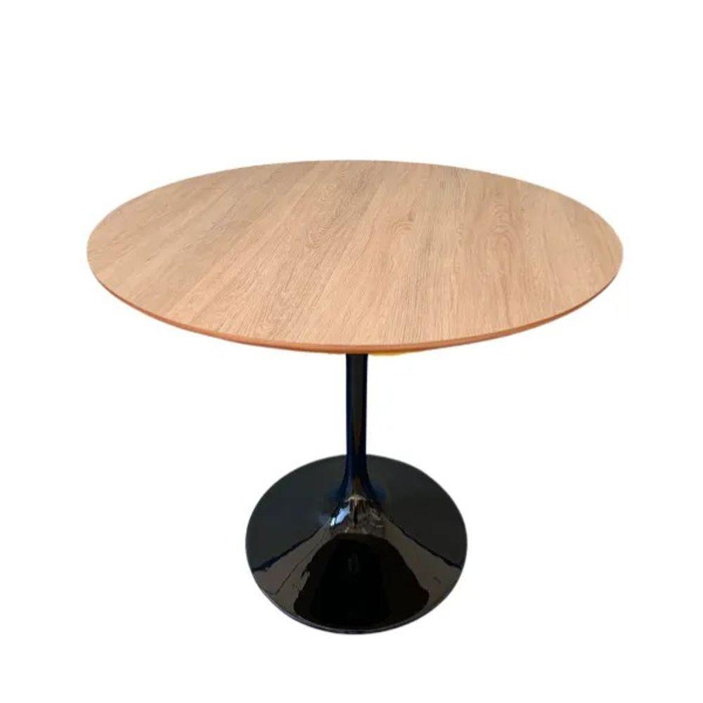 Mesa De Jantar Tulipa Saarinen Redonda 80 Cm Tampo Jade Cores Preto - 1