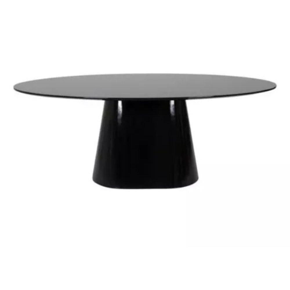 Mesa De Jantar Cone Oval 180x100 Cm Laqueada Cores Preto - 1