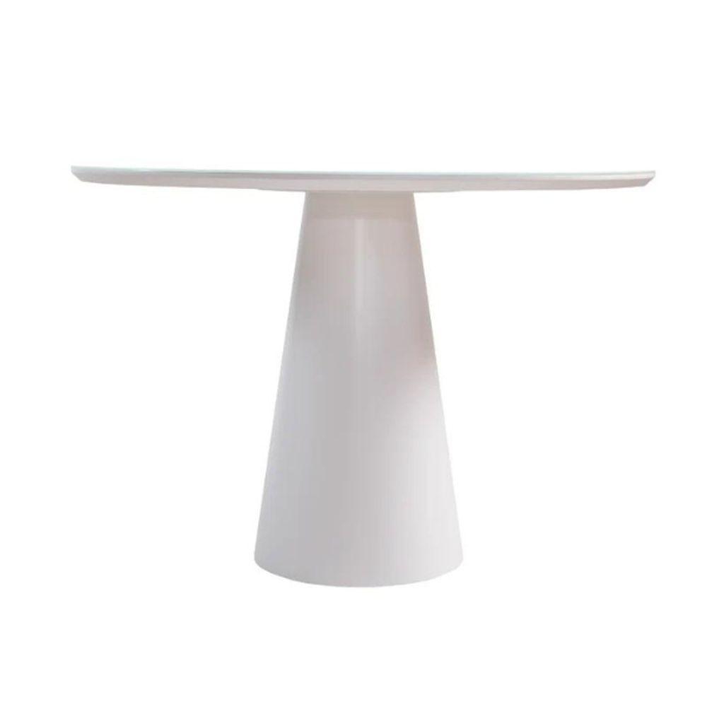 Mesa De Jantar Cone Redonda 90 Cm Laqueada Cores Branco - 3
