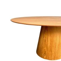 Mesa De Jantar Cone Oval 198x122 Cm Base Madeira Freijó Tampo Freijó