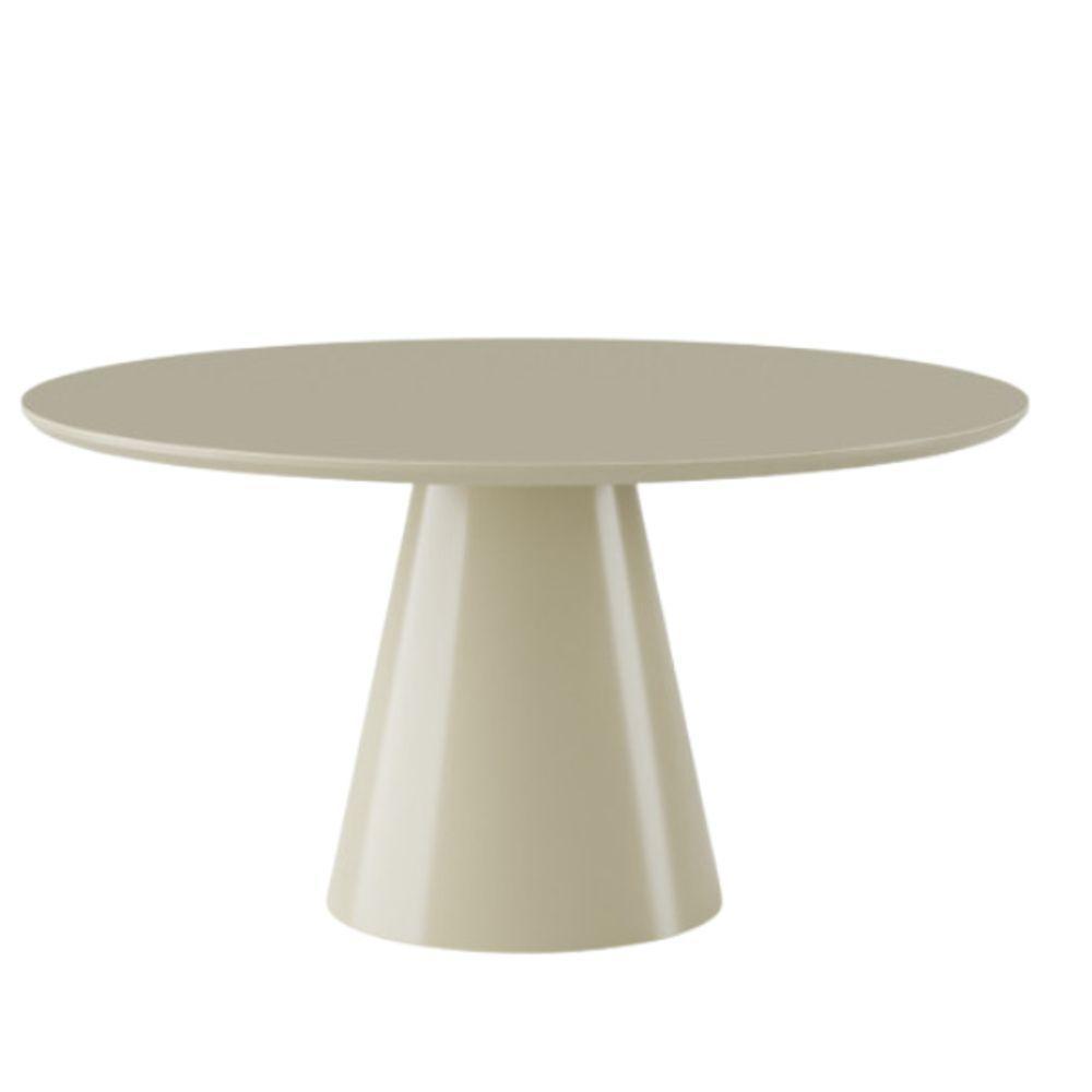 Mesa De Jantar Cone Redonda 90 Cm Laca Off White - 1