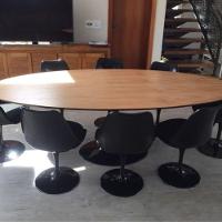 Mesa De Jantar Tulipa Saarinen Oval 160x90 Cm Tampo Freijó Cores Preto - 5