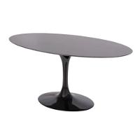 Mesa De Jantar Tulipa Saarinen Oval 120x80 Cm Tampo Laqueado Cores Preto - 3