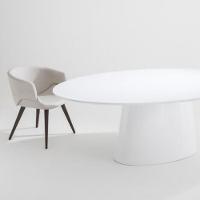 Mesa De Jantar Cone Oval 180x100 Cm Laqueada Cores Branco - 3