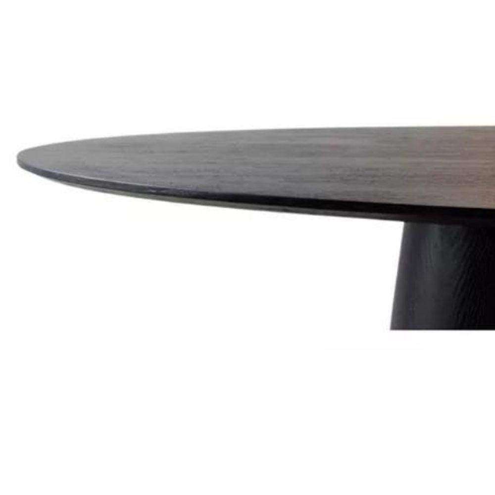 Mesa De Jantar Cone Oval 160x90 Cm Base Madeira Ebano Tampo Ebano - 3