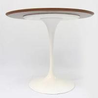Mesa De Jantar Tulipa Saarinen Redonda 130 Cm Tampo Imbuia Base Branca - 2