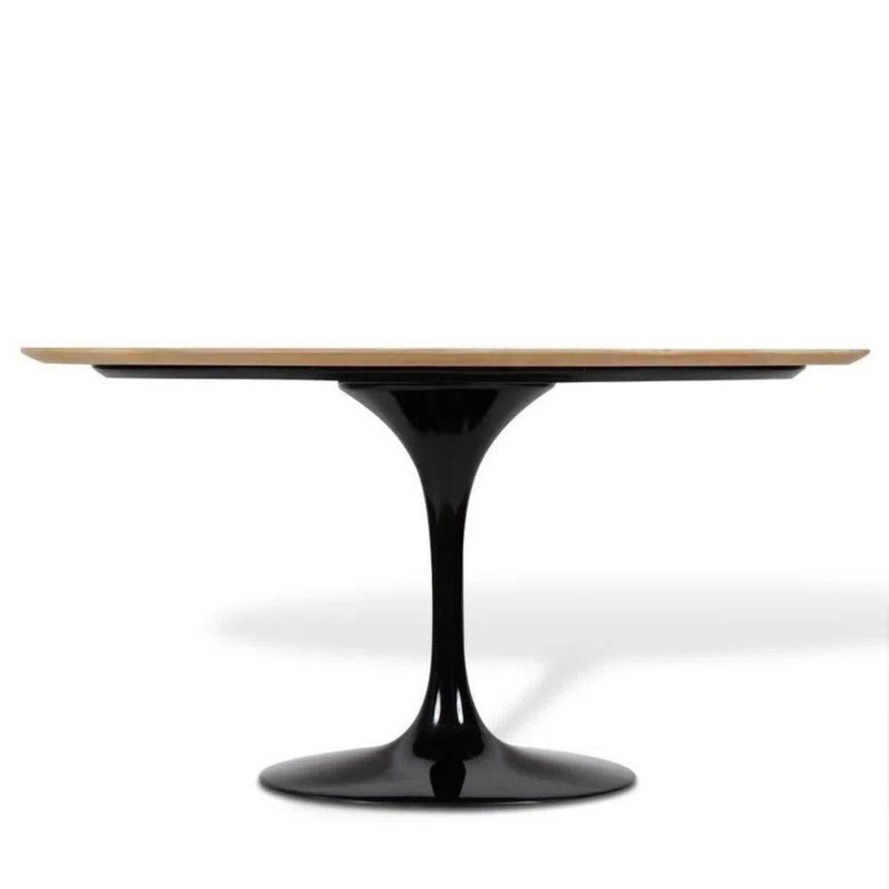 Mesa De Jantar Tulipa Saarinen Oval 244x137 Cm Tampo Imbuia Base Branca - 1