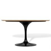 Mesa De Jantar Tulipa Saarinen Oval 244x137 Cm Tampo Imbuia Base Branca - 1